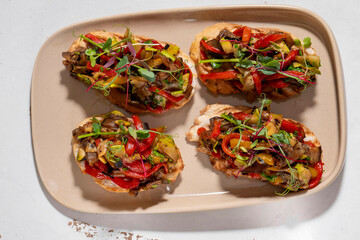 Mexican tacos with beef .
