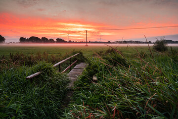 Bridge at the countryside during sunrise - 561219113