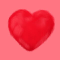 Valentine's Day. Nice red heart. Heart and love.Furry fluffy heart.Heart template