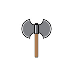 Video game item double bladed axe clipart vector.