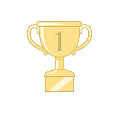 Winner prize gold trophy cup number one clipart vector.