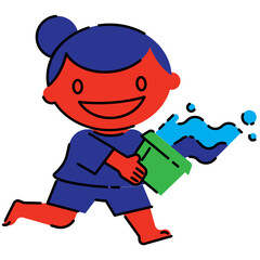 local Thai Kid splashing water