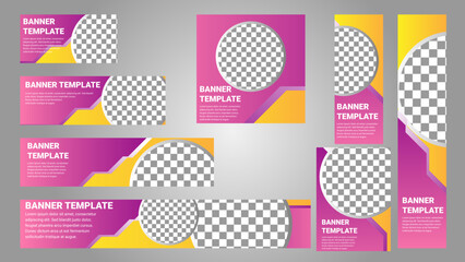 set of banners design template