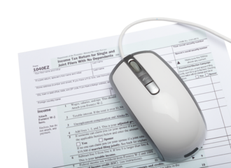 Computer mouse on Tax Form Filing