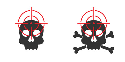 Skull and target icon. Vector illustration.