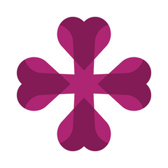 Four Love Hearts Cross Pink Icon
