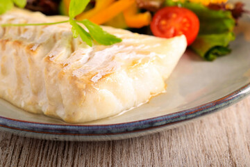 Cod fillet and salad