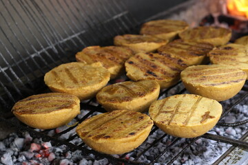 Kibbeh Mishwiyyeh - Grilling Kubba on Fire  Meat Foods Stock
