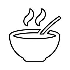 Bowl, chowder, dish line icon. Outline design.