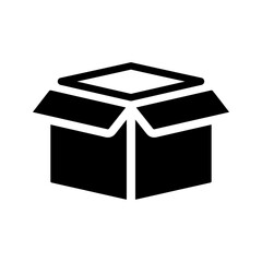 Box, pack, packing icon. Black vector graphics.