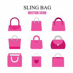 Bag icon template set. Stock vector illustration.