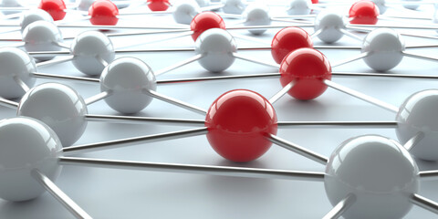 Obraz premium Digital data and network connection. Sphere structure