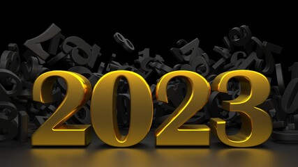 New Year's inscription 2023 numbers