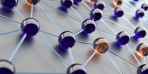 Digital data and network connection. Sphere structure