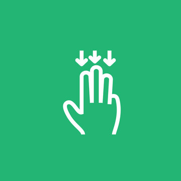 Multi Direction Down Gesture Icon, Graphics Resource Template, Vector Illustration.