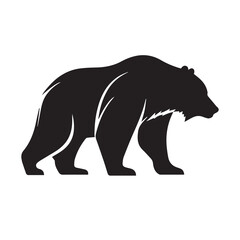 Fototapeta na wymiar Bear icon logo. Minimal modern black and white vector illustration. Clean company logo. Isolated simple silhouette of zoo animal. Wild mammal. Logotype for business. Brand identity. Hipster mascot.