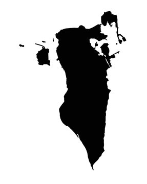 Silhouette Map of Bahrain