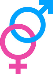 Gender icon symbols. Sex equality signs illustration.