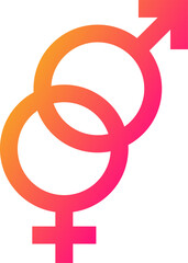 Gender icon symbols. Sex equality signs illustration.