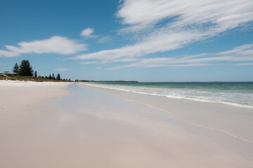 The beautiful white sand and turquoise Pacific Ocean at Callala beach on Jervis Bay in New South Wales, Australia