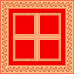 Draw a yellow line with a red background, Design, Square pattern, Fabric pattern, Pattern for use as background.