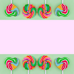 Fototapeta na wymiar pattern with candy, Colorful lollipops, candy background