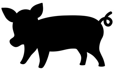 Pig silhouette illustration 
