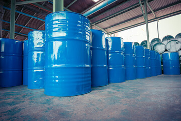 Oil barrels blue
