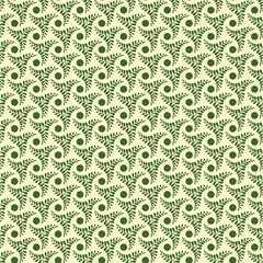Han Drawn Branch & Polka Seamless Pattern Design