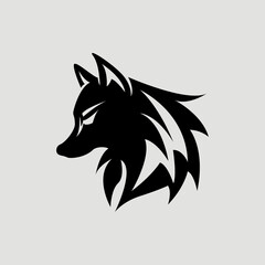 illustration silhouette wolf logo design