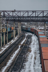 Fototapeta premium railway in the city