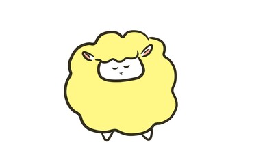 眠っている羊のイラスト