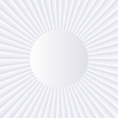 White background with abstract sun with radial beams burst pattern, 3d business background for presentation
