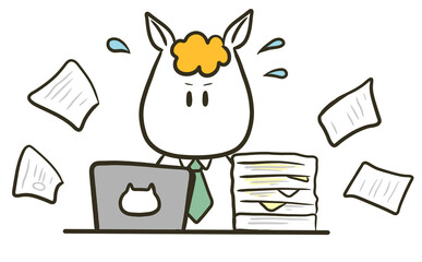 多忙すぎる馬のビジネスマン