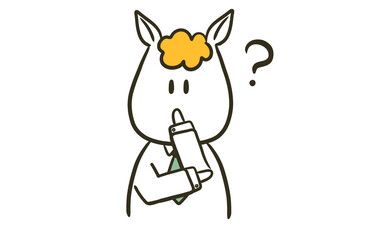疑問に思う馬のビジネスマン