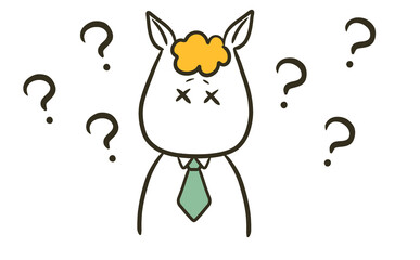 混乱する馬のビジネスマン