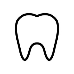 Tooth icon line isolated on white background. Black flat thin icon on modern outline style. Linear symbol and editable stroke. Simple and pixel perfect stroke vector illustration.