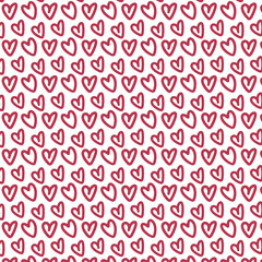 Han Drawn Love Doddle Seamless Pattern Design