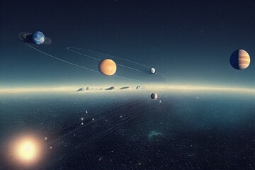 Cosmos other planets galaxies abstraction background, Generatuve AI