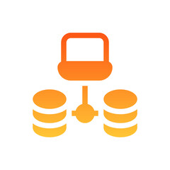 database flat gradient icon
