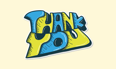 Thank you - quotes, wall decorations, vector stickers, handwritten words for any design production.