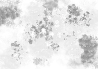 Snowflakes with clouds isolated on white
