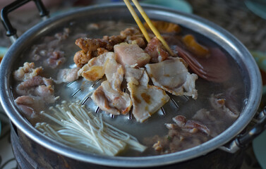 grilled pork, meat, food, meal, pork, sauce, cooking, chicken, dish, dinner, cuisine, vegetable, lunch, stew, curry, delicious, beef, plate, fish, rice, gourmet, bowl, hot, closeup, cooked, fried