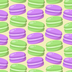 Vector seamless pattern with french macaroon