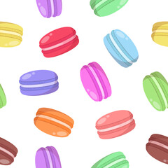 Vector seamless pattern with french macaroon
