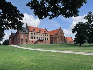 Fototapeta na wymiar Red brick abbey and church, Danish Christianity 
