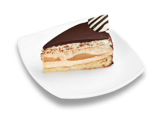 Chocolate Mud Cake on white plate