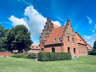 Naklejka premium Red brick abbey and church, Danish Christianity 