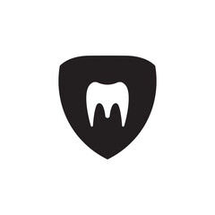 tooth or letter M shield monster illustration.