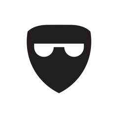 vector mask eyeglasses shield logo icon.